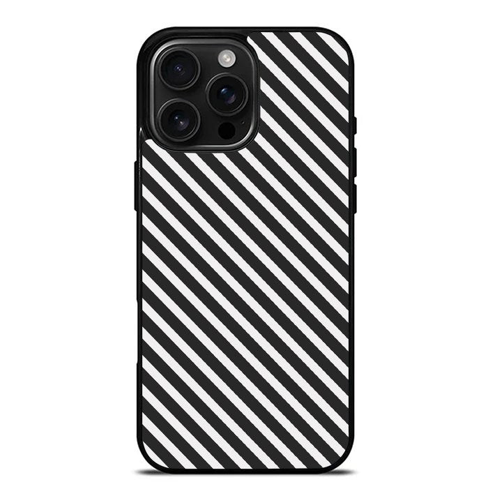 Stripe Black White FiPhone 16 Pro Max Case FE0600