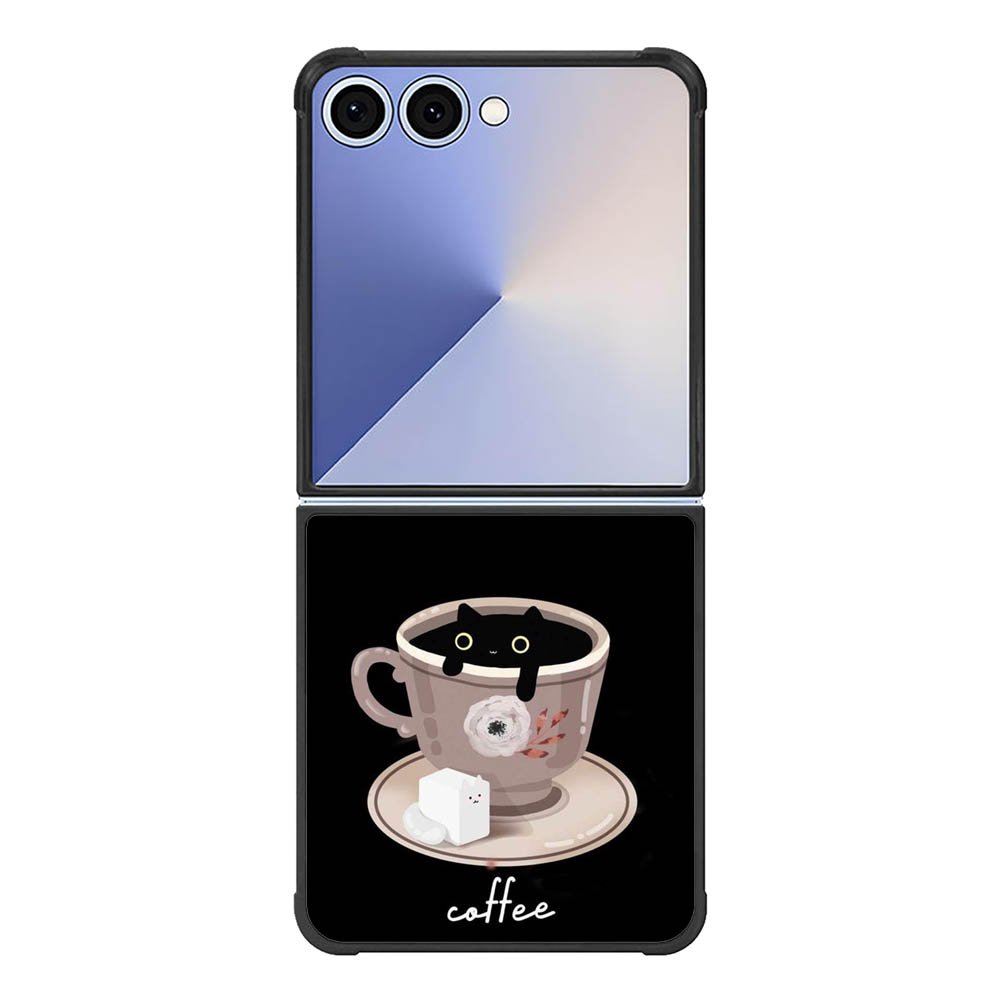 Black Cat Coffee FE0150 Samsung Galaxy Flip 7 5G Case