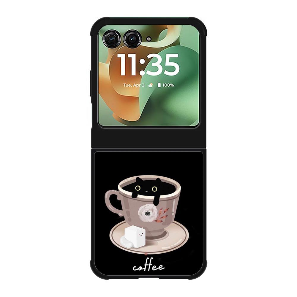 Black Cat Coffee FMotorola Moto RAZR 2025 Case FE0100