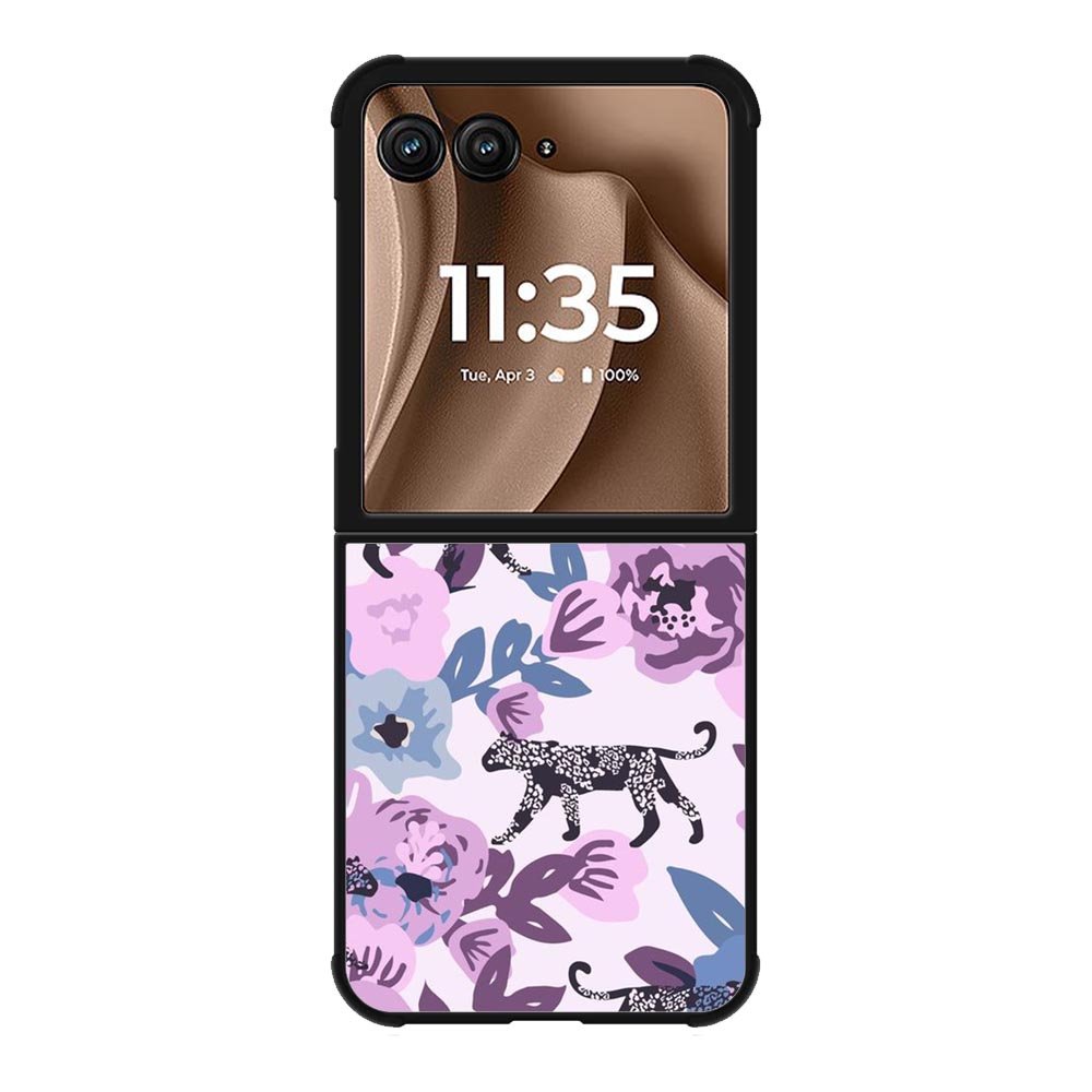 Leopard Florals Motorola Moto RAZR Plus 2025 Case FE0395