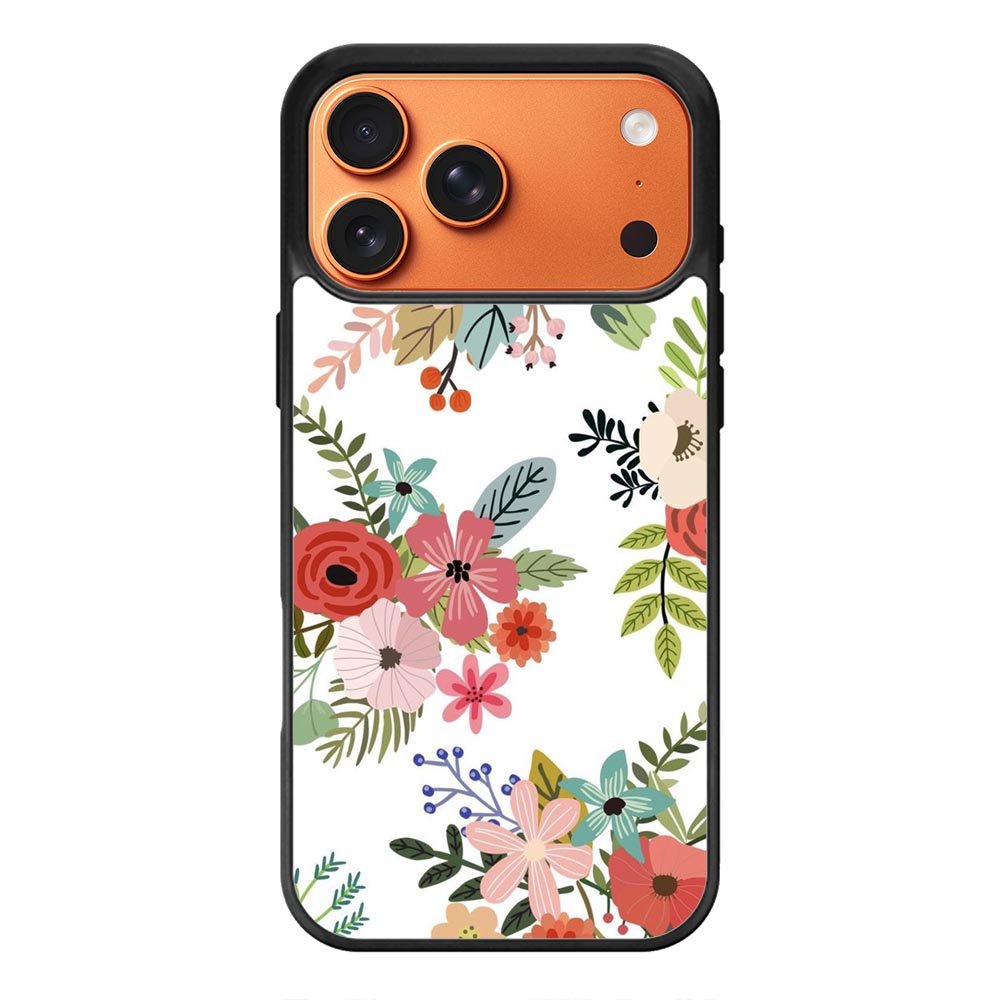 Flowers Pattern iPhone 17 Pro Case FE0285