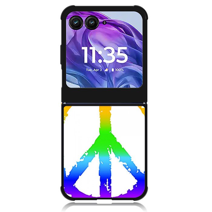 60S Peace Sign Logo Motorola Moto Razr 2024 , Moto Razr 50 Case