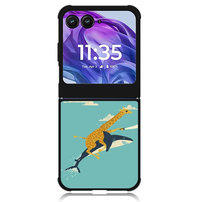 Black Friday offer Giraffe Riding Shark Motorola Moto Razr 2024 , Moto Razr 50 Case