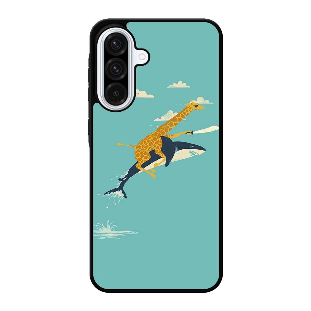 Black Friday offer Giraffe Riding Shark Samsung Galaxy A56 Case FE0677