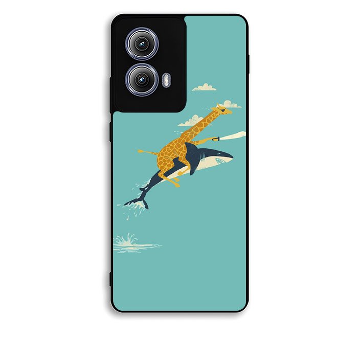 Black Friday offer Giraffe Riding Shark Motorola Moto Edge 2024 Case FE0677