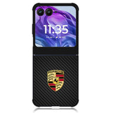 Porsche Logo Carbon Motorola Moto Razr 2024 , Moto Razr 50 Case
