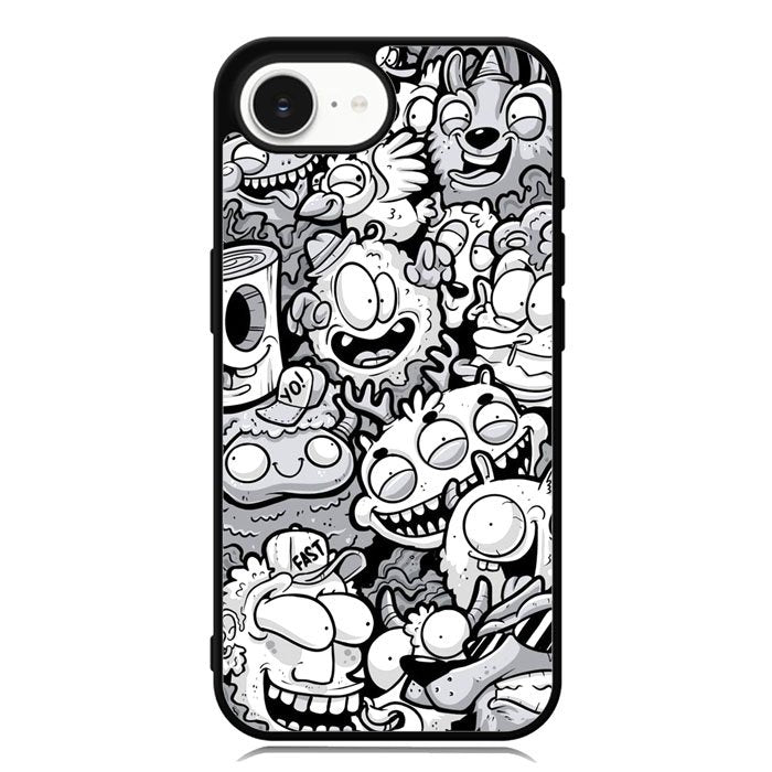 Doodle Art Cartoon iPhone 16e Case