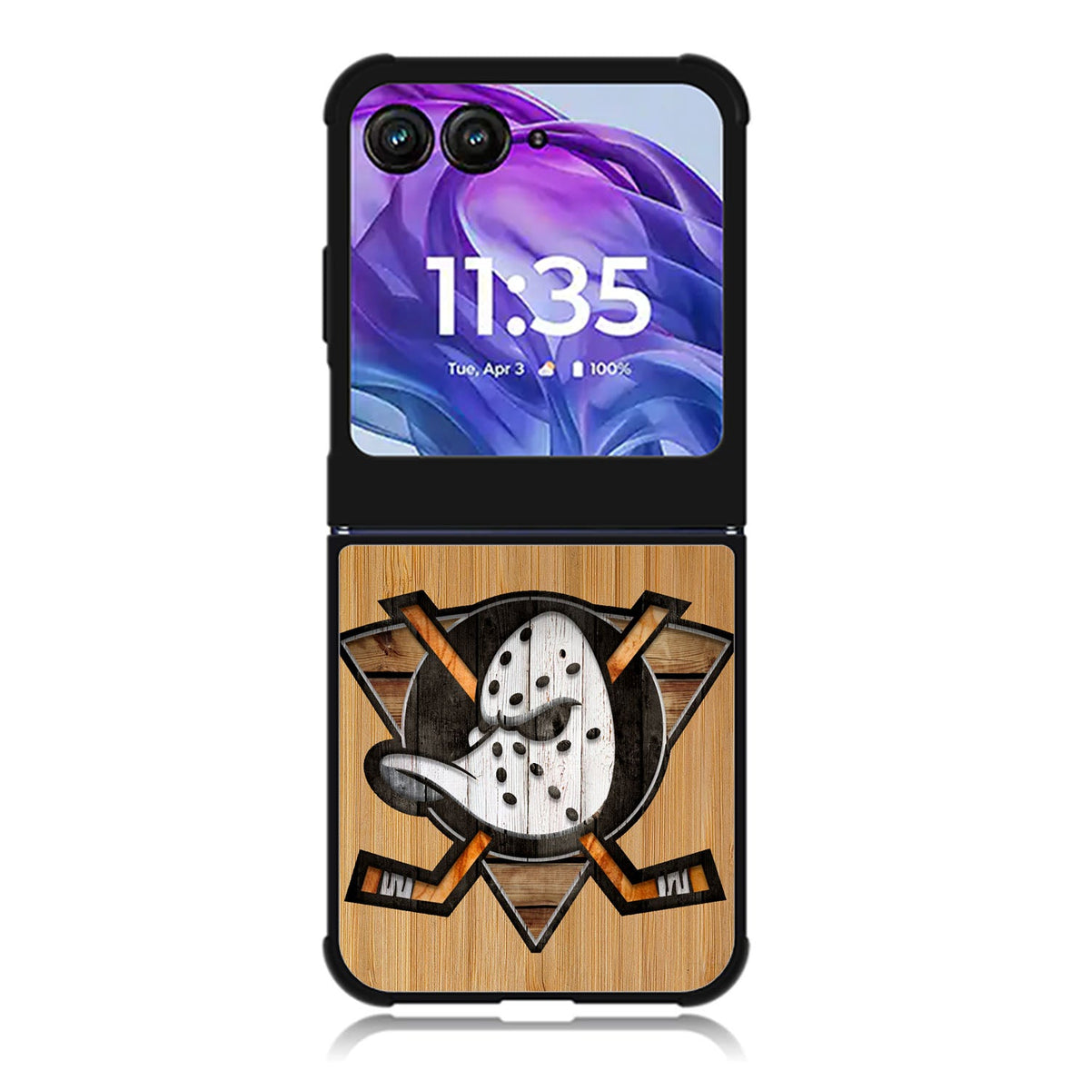 Anaheim Ducks logo wood Motorola Moto Razr 2024 , Moto Razr 50 Case FE1417