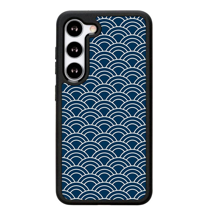 Japanese Gold Cloud Wave Indigo Pattern Z8008 Samsung Galaxy S24 Plus 5G , Samsung Galaxy S24+ 5G Case