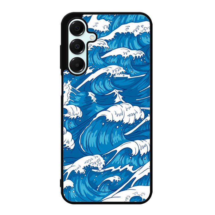 storm waves seamless pattern raging ocean water sea Z8009 Samsung Galaxy A56 5G Case