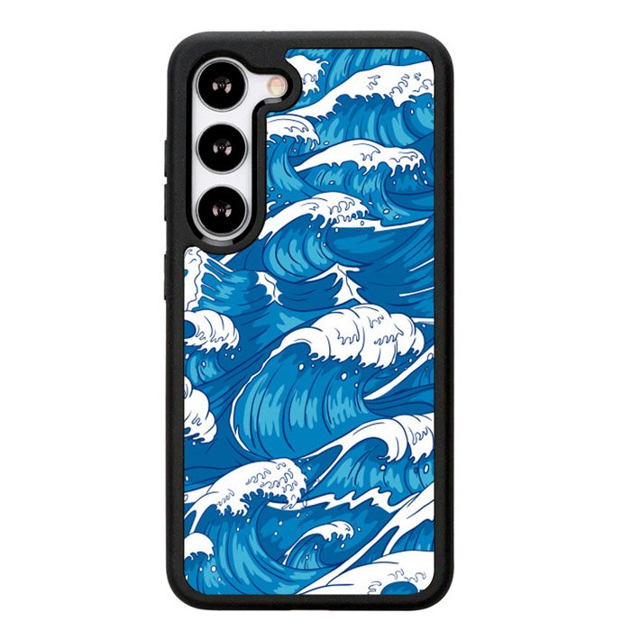 storm waves seamless pattern raging ocean water sea Z8009 Samsung Galaxy S25 5G Case