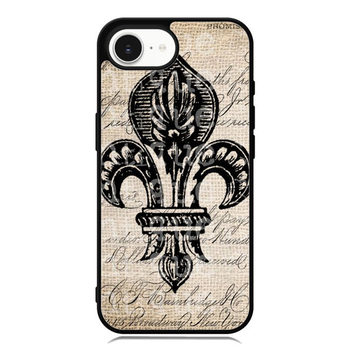Vintage Brown Fleur de Lis iPhone 16e Case FE1953