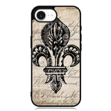 Vintage Brown Fleur de Lis iPhone 16e Case FE1953