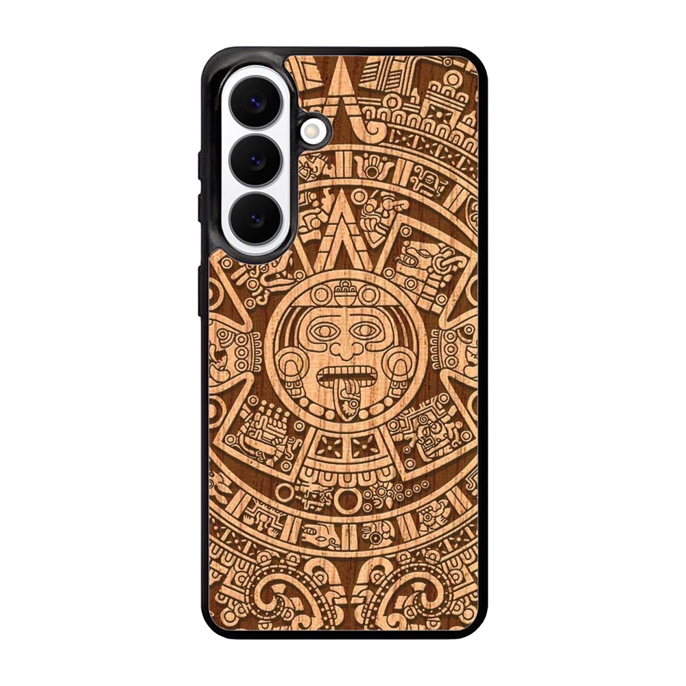Stylized Aztec Calendar Wood Samsung Galaxy S26 Plus Case FE0601