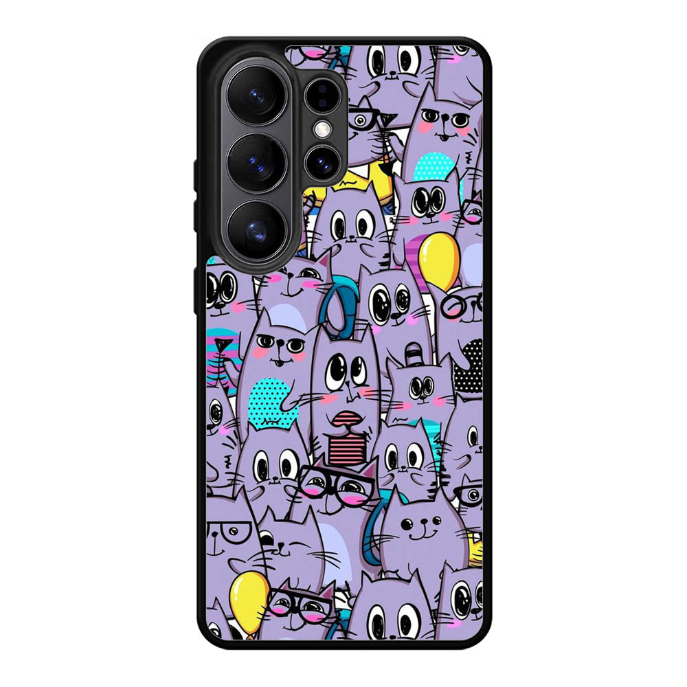 Cat Purple Pattern FSamsung Galaxy S26 Ultra Case FE0146