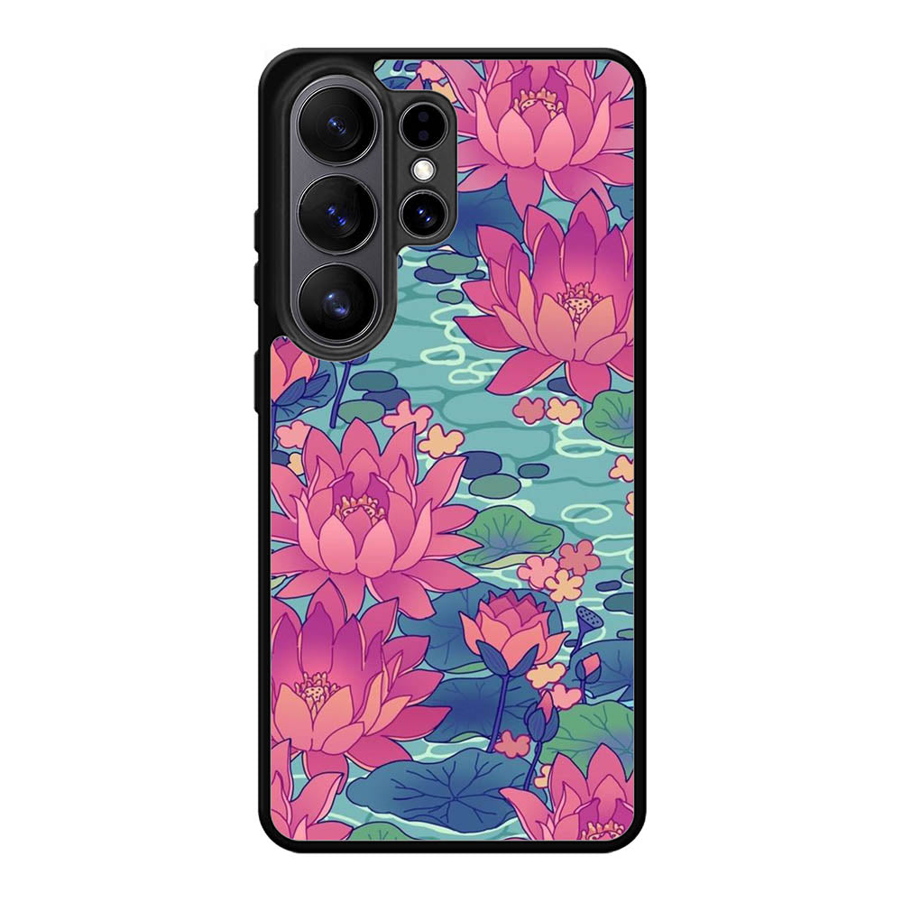 Pink Blue Flower FSamsung Galaxy S26 Ultra Case FE0499