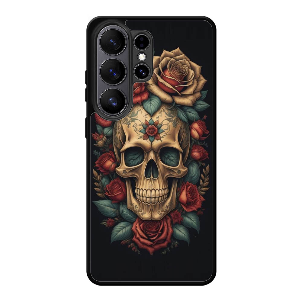 Skull Flowers Samsung Galaxy S26 Ultra Case FE0567