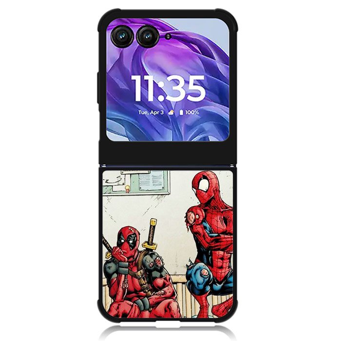 Funny Spiderman and Deadpool Motorola Moto Razr 2024 , Moto Razr 50 Case