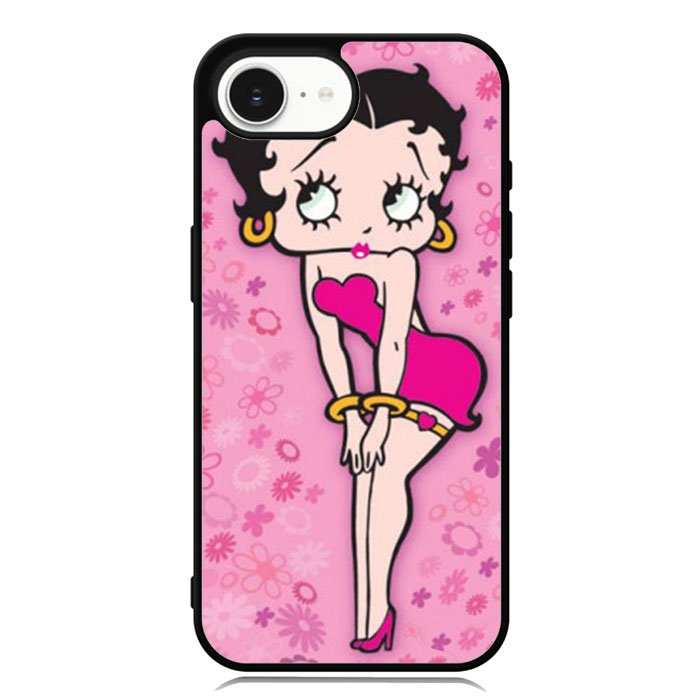 Betty Boop Pink Background flowers iPhone 16e Case