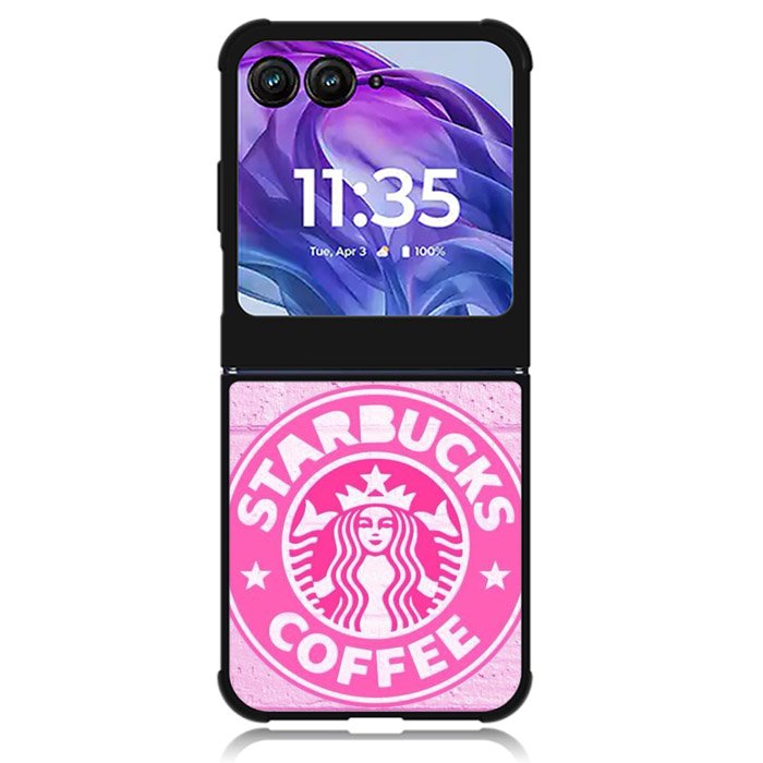 Pink Starbucks Logo 7th Motorola Moto Razr 2024 , Moto Razr 50 Case