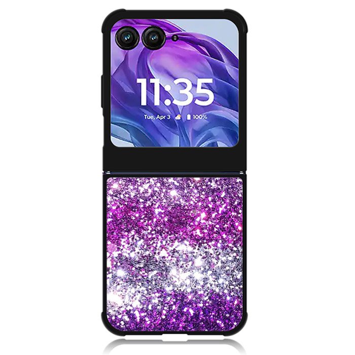 Pink Purple Silver Bling Sparkling Sparkles Motorola Moto Razr 2024 , Moto Razr 50 Case