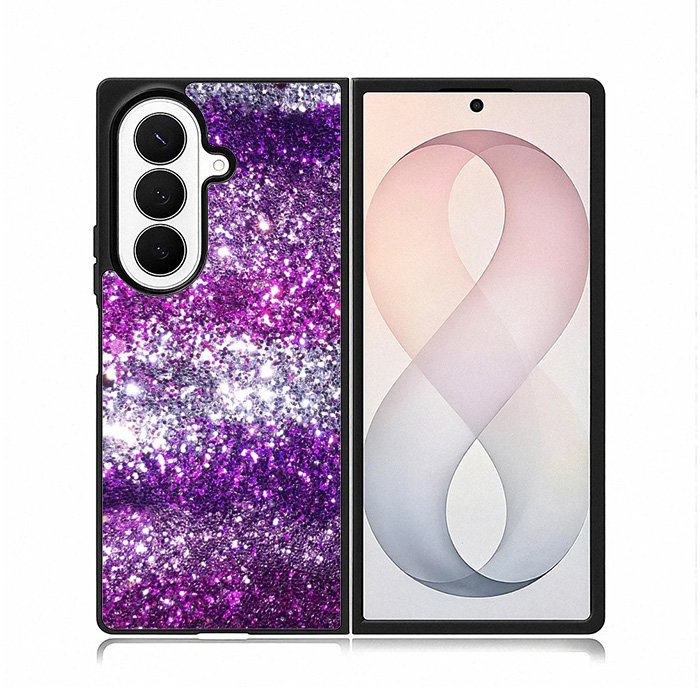 Pink Purple Silver Bling Sparkling Sparkles Samsung Galaxy Z Fold 8 Ultra Case DC1437