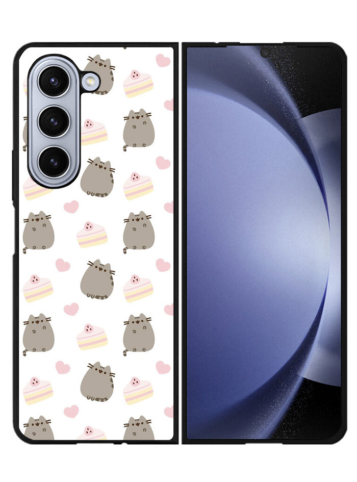 Pusheen The Cat Cake Pattern Samsung Galaxy Z Fold 5 5G Case FZ2775