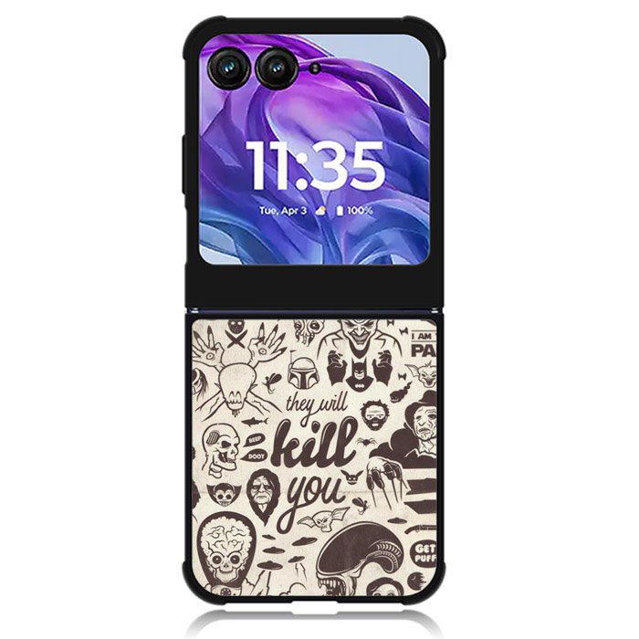 Classic Horror Pattern Motorola Moto Razr 2024 , Moto Razr 50 Case